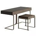 Modern Elegant Dressing Table Designs With Metal Frames And Matching Stools 3d model