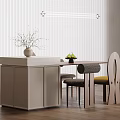 Modern Stylish Interior With Island Counter Chairs Decorative Plants White Blinds And Lighting