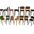 Various Modern Bar Stools With Different Colors And Stylish Designs For Kitchen Island 3d model