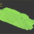 Detailed Natural Terrain Model Showcasing Mountainous Rock Formations River And Lush Vegetation