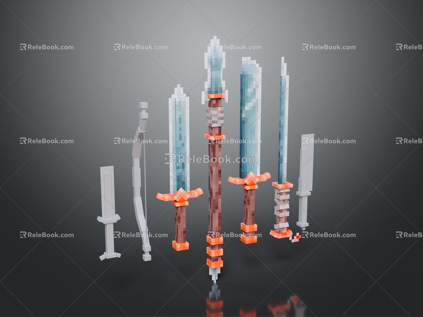 Cold weapons Sword Sword Sword Sword Axe Hook Fork Spear Trident Melee Weapon Military 3d model