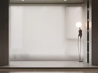Light Filtering Vertical Curtains For Modern Floor To Ceiling Interior Design 3d model