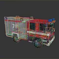 Shiny Red Fire Truck With Number 78 Ladder And Emergency Equipment