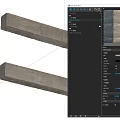 concrete beam construction beam cement column square cement column 3d model