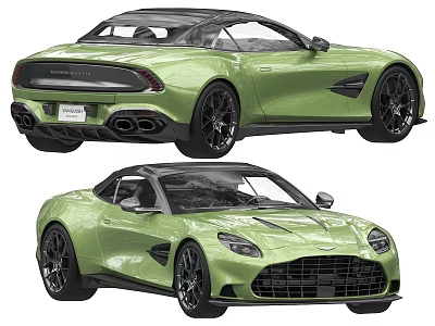 Green Luxury Sports Car Convertible And Coupe Models Sleek Modern Design 3d model