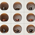 New Chinese Tea Set Ornaments 3d model