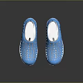 Blue Perforated Casual Shoes With White Sole Breathable Upper And Lightweight Design