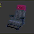 Gray Upholstered Chair With Pink Headrest Armrests Footrest And Modern Design