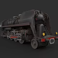Vintage Black Steam Train with Classic Design and Detailed Mechanical Parts
