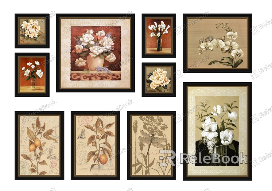 American plant painting decorative painting model