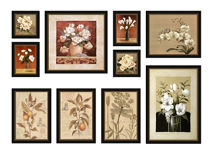 American plant painting decorative painting 3d model