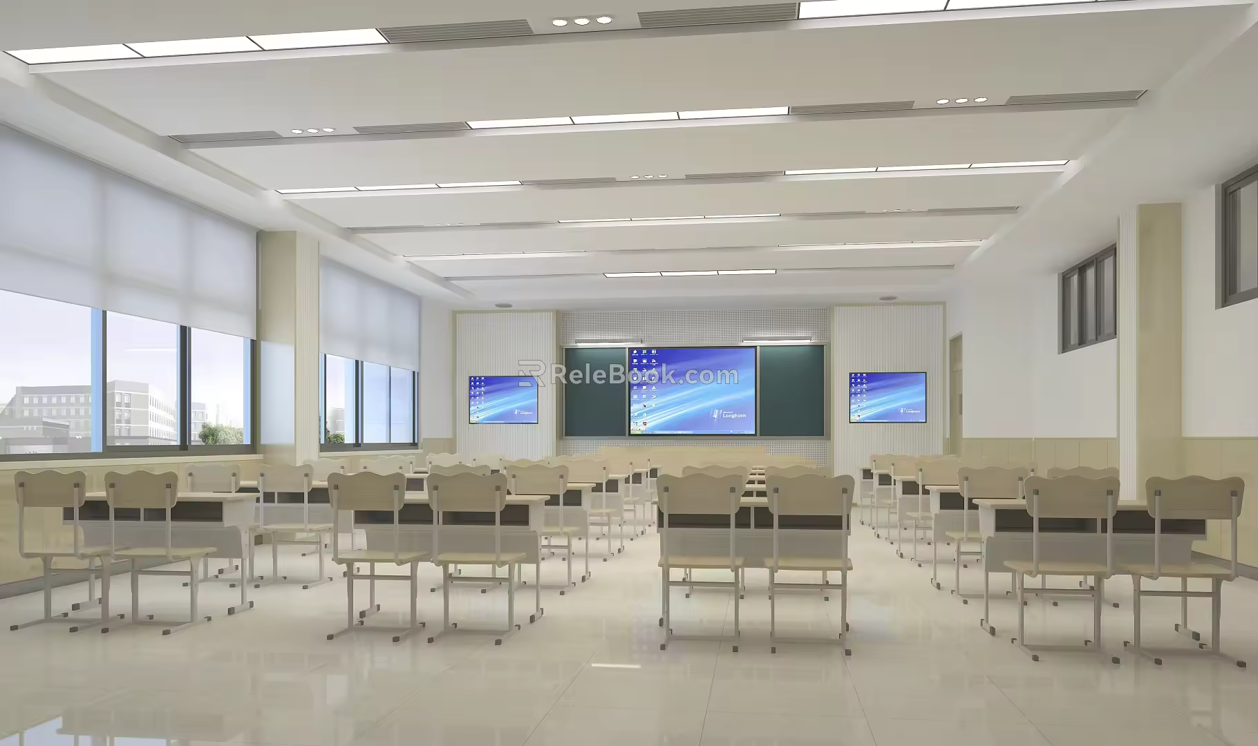Modern Classroom Multimedia Classroom 3d model