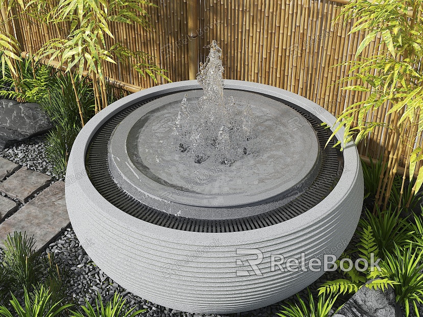 New Chinese Style Water Tank Landscape Fountain Landscape Yongquan Chinese Style Courtyard Courtyard Landscape Courtyard Waterscape Water Tank Fountain model