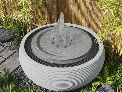 New Chinese Style Water Tank Landscape Fountain Landscape Yongquan Chinese Style Courtyard Landscape Courtyard Waterscape Water Tank Fountain model