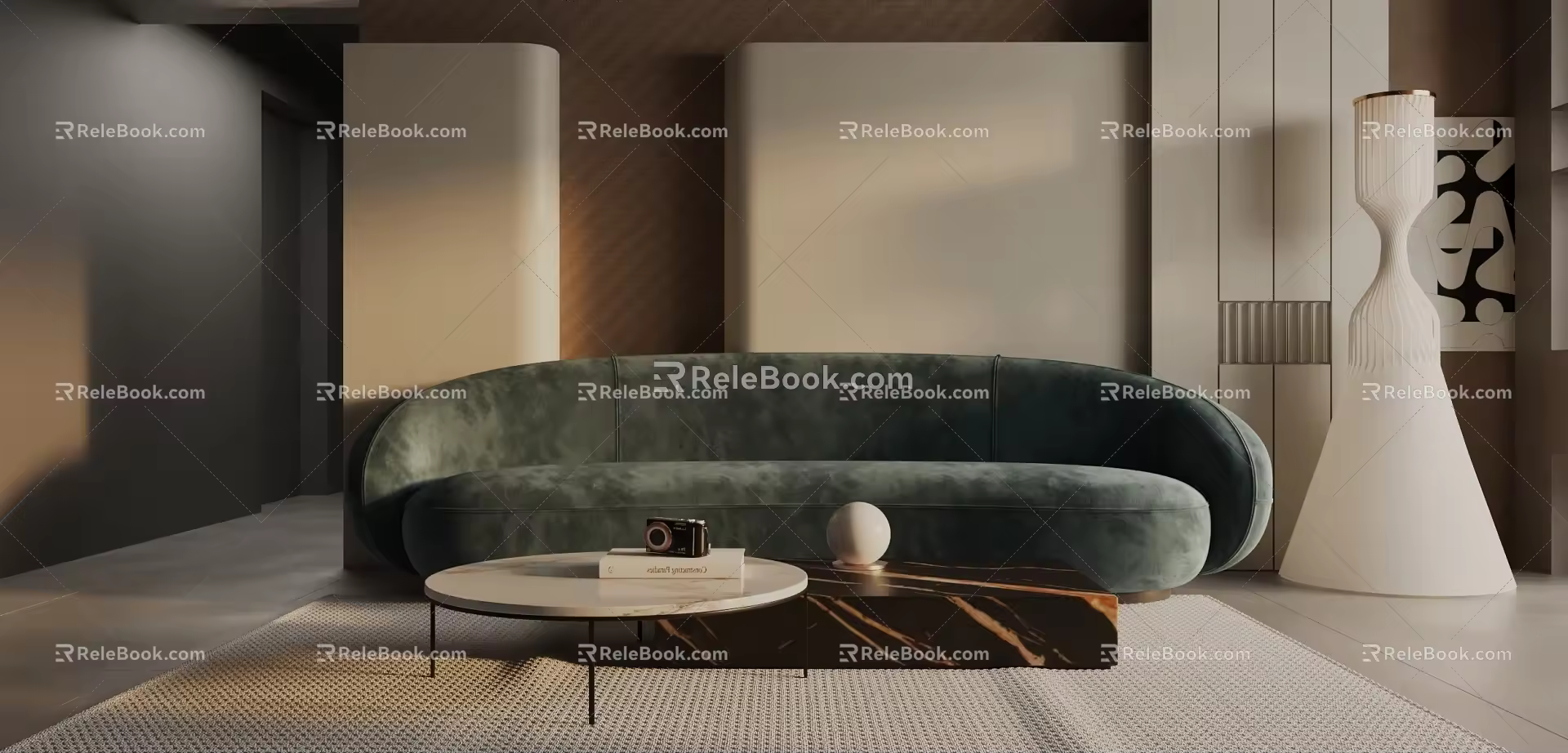 Three-seat sofa 3d model
