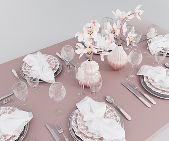 Modern Tableware Combination 3d model