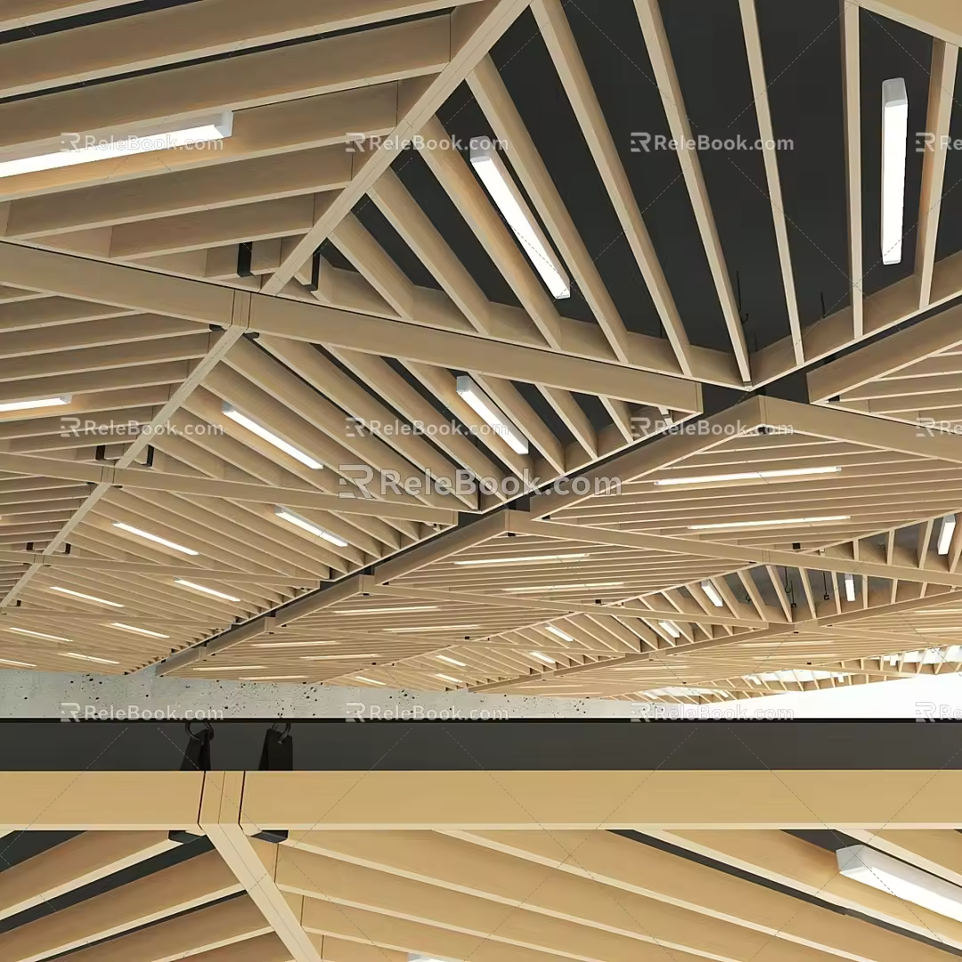 Log ceiling 3d model