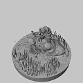 3D Rendered Underwater Scene With Coral Seaweed Rocks Fishing Net And Diving Gear