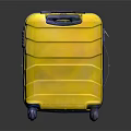 Yellow Hard Shell Suitcase With Modern Design Rolling Wheels And Telescopic Handle 3d model