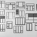 Modern windows 3d model