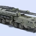 Military Green Self Propelled Artillery Weapon with Large Caliber Cannon and Multi Wheeled Chassis Design