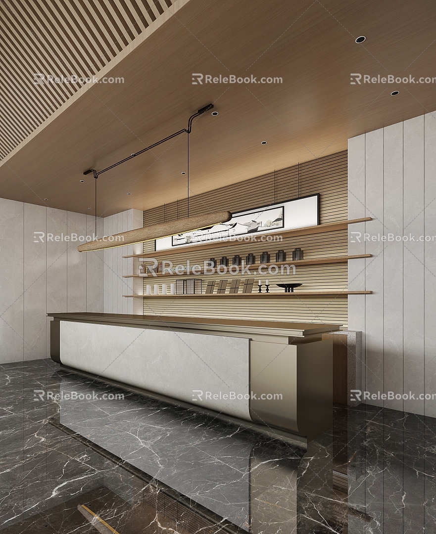 Modern reception desk 3d model