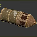 Artillery Shell Weapon With Copper Finish Engraved Eagle Emblem And Military Style Design Details
