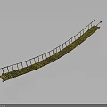Yellow Metal Guardrail With Grid Mesh Walkway And Safety Railing Structure