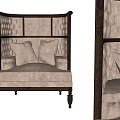 Retro Single Sofa Neoclassical Fabric Single Sofa 3d model