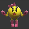 Decorative Ornament Set Featuring Yellow Cartoon Figure With Pink Bow Gloves And Boots