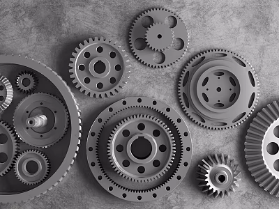 Hardware Tools Featuring Metal Gears Of Different Sizes And Mechanical Components 3d model