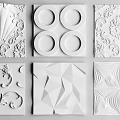 White Decorative Wall Decor With Various Textured Patterns For Interior Design 3d model