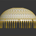 Elegant Spherical Mosaic Furniture Lamp With White Glass And Gold Tassel Design