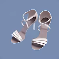 Elegant Women's Beige Strappy High Heels with Cross Straps and Slim Heel