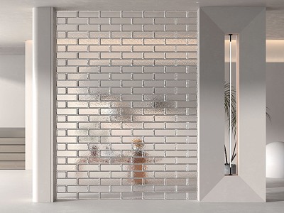 Modern glass brick glass brick partition porch 3d model