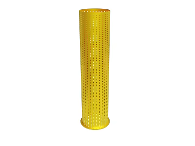 Yellow Cylindrical Perforated Industrial Filter Tube With Holes Design 3d model