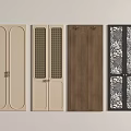 Various Designed Cabinet Doors With Beige Grid Wooden And Floral Pattern Styles