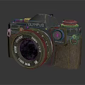 OLYMPUS Digital Camera With Vintage Design Zoom Lens And Leather Texture