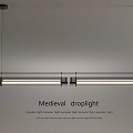 Elegant Medieval Droplight Design With Long Strip LED Light For Interior Decoration 3d model
