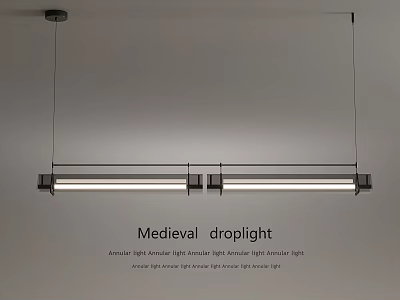 Elegant Medieval Droplight Design With Long Strip LED Light For Interior Decoration 3d model