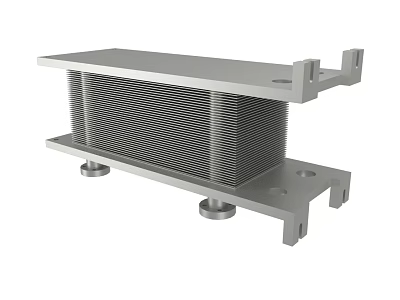Industrial Metal Heat Sink With Fins And Mounts 3d model