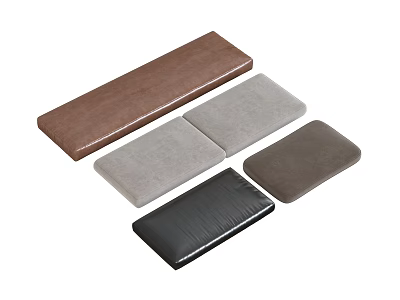 Different Colored Rectangular Cushion Pads In Brown Gray And Black Shades 3d model