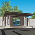 New Chinese Gate Entrance Gate 3d model