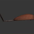 Traditional Wooden Lute Musical Instrument With Decorative Headstock Classic Design And Metal Strings