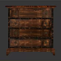 Vintage Wooden Chest of Drawers With Curved Legs And Carved Details