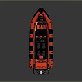 Red And Black High Speed Rescue Boat With Seats Console And Antenna Equipment