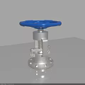 Industrial Equipment Valve With Blue Handwheel Silver Body Spring Structure And Flange Base