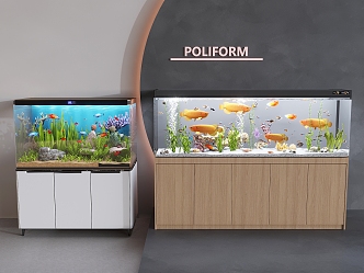 Modern Fish Tank Aquarium Ornamental Fish Tank Glass Aquarium Tropical Fish Tank 3d model