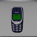 Classic Nokia Mobile Phone As Retro Electronic Device With Green Screen