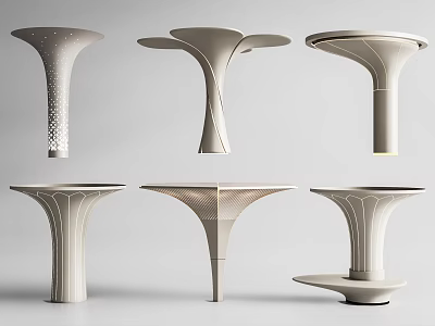 Modern Decorative Columns Featuring Various Stylish Designs And Unique Architectural Structures 3d model